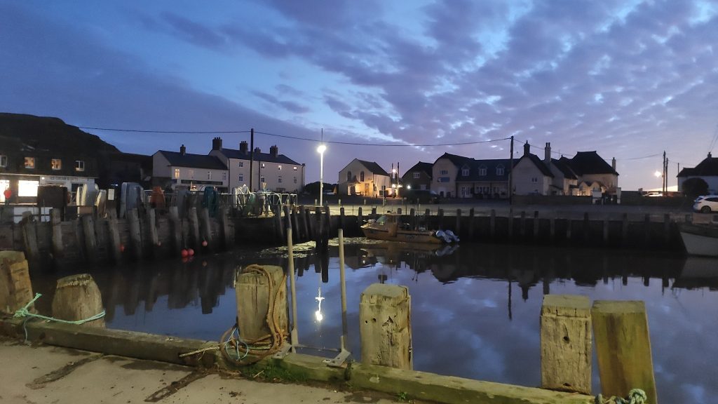 West Bay Discovery Centre at night